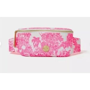 NWT Lilly Pulitzer Bags Torrey Belt Bag Crossbody Fanny Pack - Pink and White